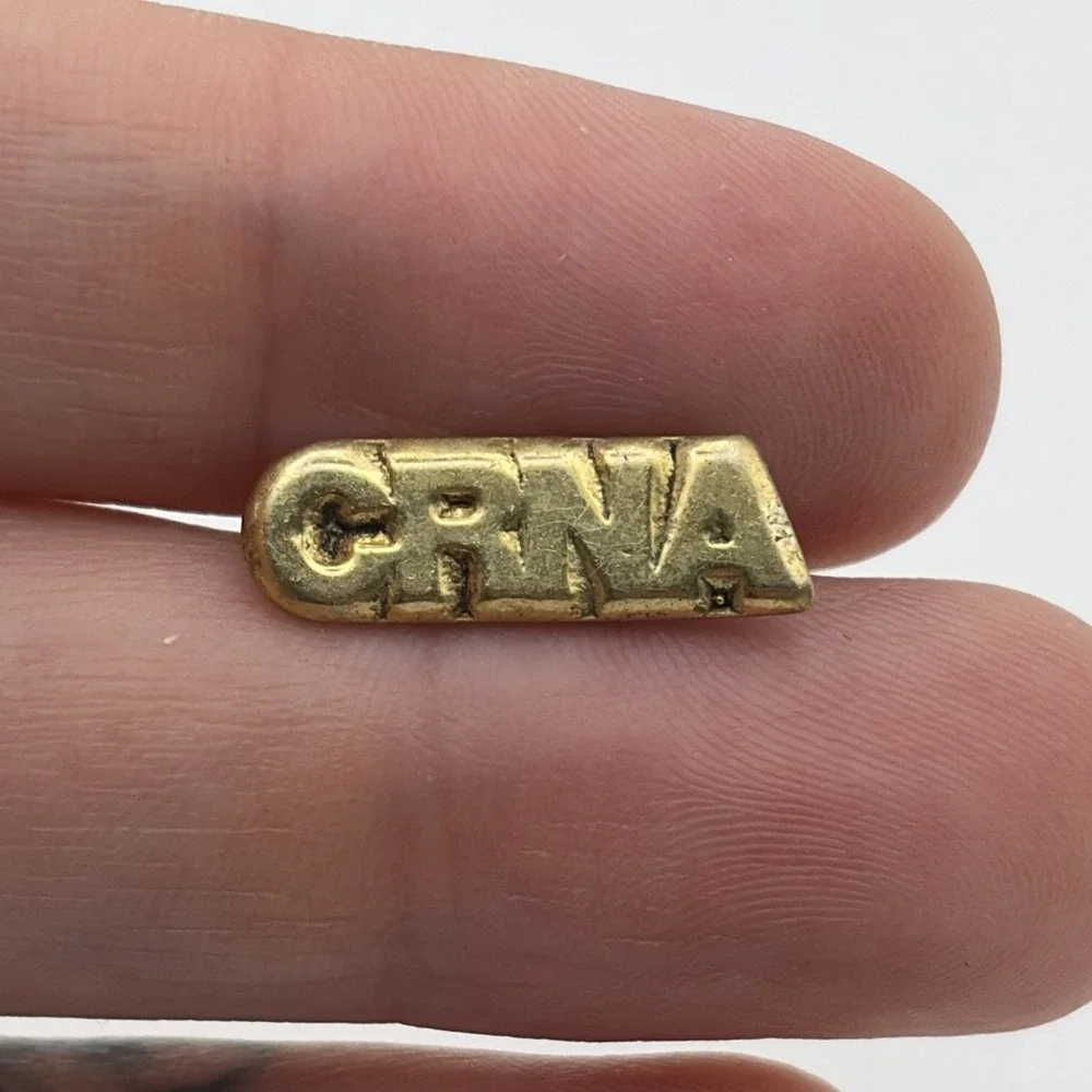 CRNA Certified Registered Nurse Anesthetist Gold Tone Lapel Hat Pin